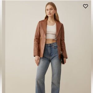 Reformation Vede Bowery Leather Jacket - SZ XL